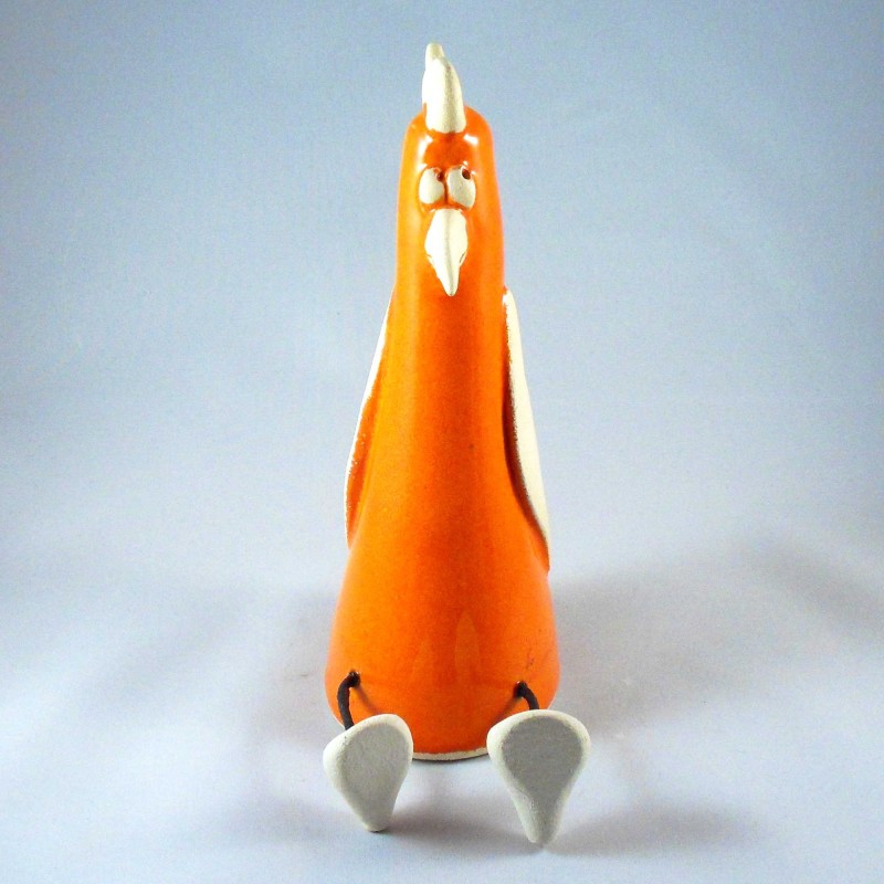 Poule céramique petit modèle Léa Couleur Orange